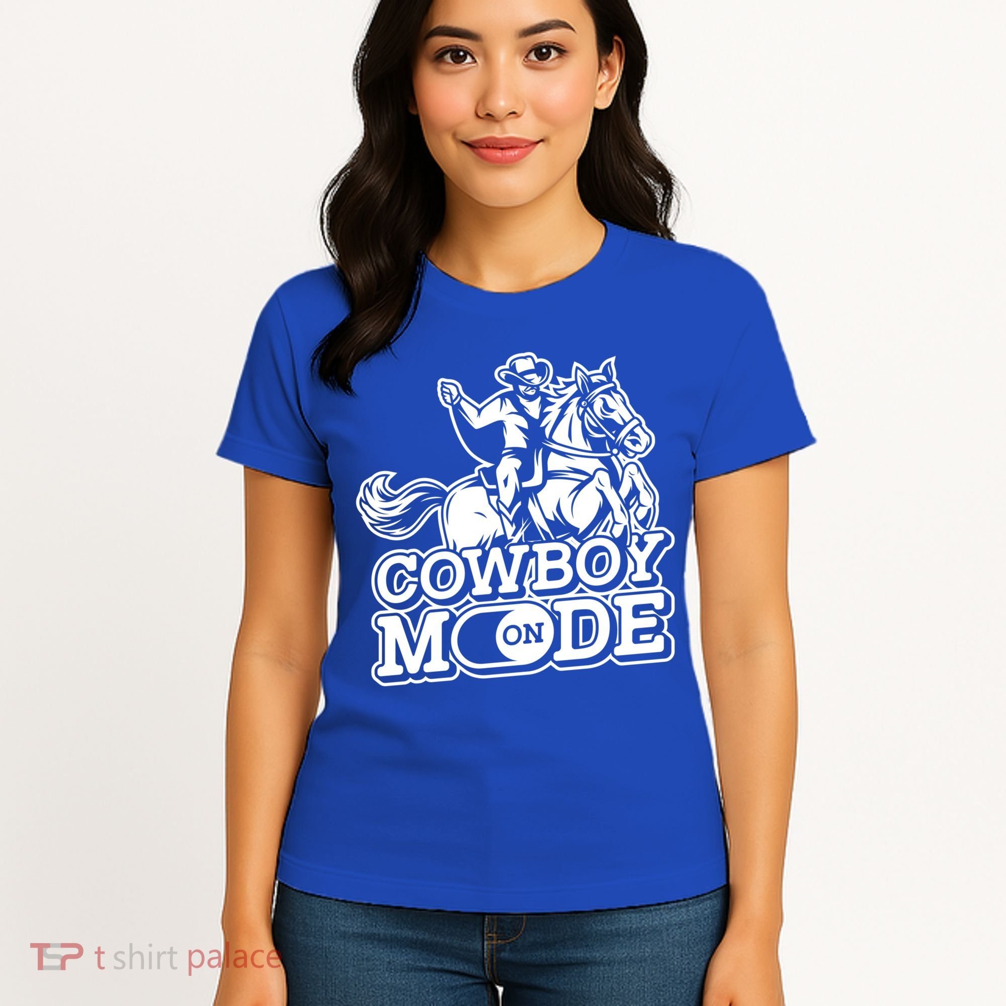 Cowboy Mode On Great Gift Horse Western Bull Rodeo Cowboy Great Gift Women's T-Shirt
