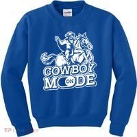 Cowboy Mode On Great Gift Horse Western Bull Rodeo Cowboy Great Gift Kids Sweatshirt thumb 0