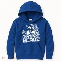 Cowboy Mode On Great Gift Horse Western Bull Rodeo Cowboy Great Gift Kids Hoodie thumb 0