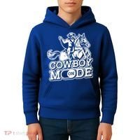 Cowboy Mode On Great Gift Horse Western Bull Rodeo Cowboy Great Gift Kids Hoodie thumb 4