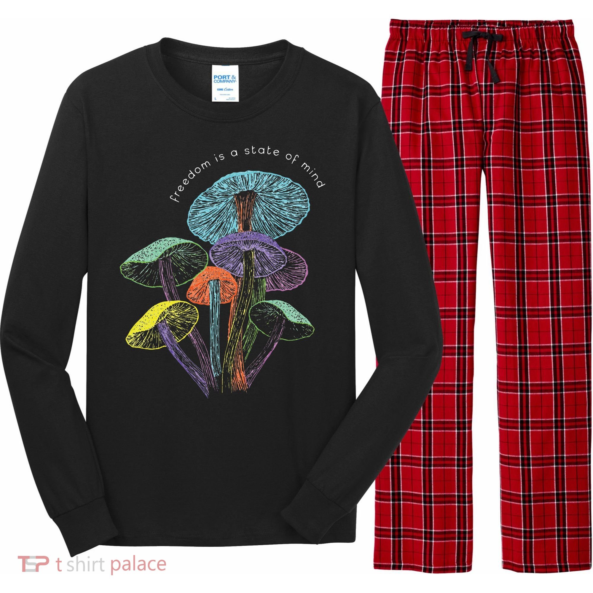 Colourful mushrooms of imagination  Long Sleeve Pajama Set