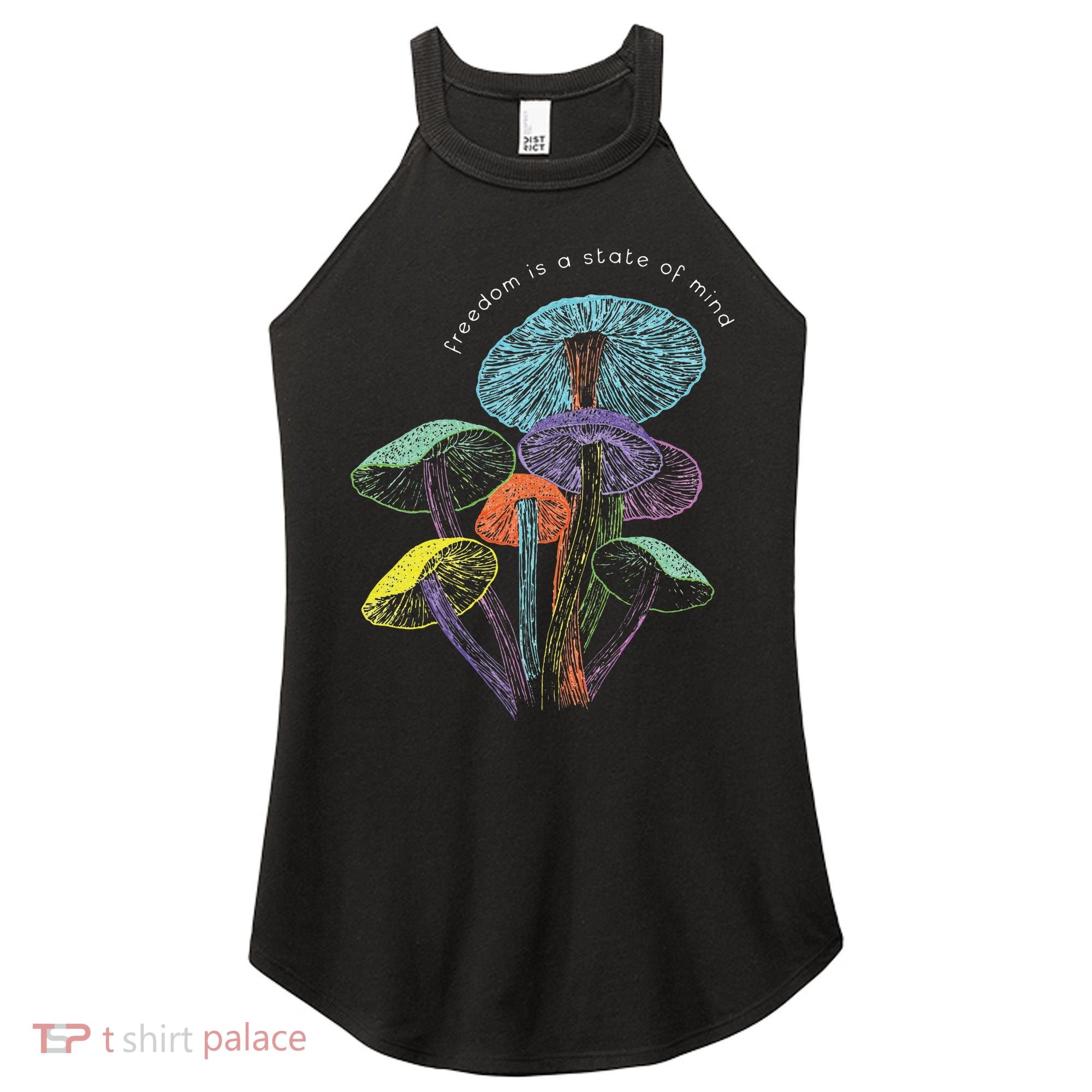Colourful mushrooms of imagination  Women's Perfect Tri Rocker Tank