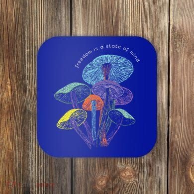 Colourful mushrooms of imagination  Coaster
