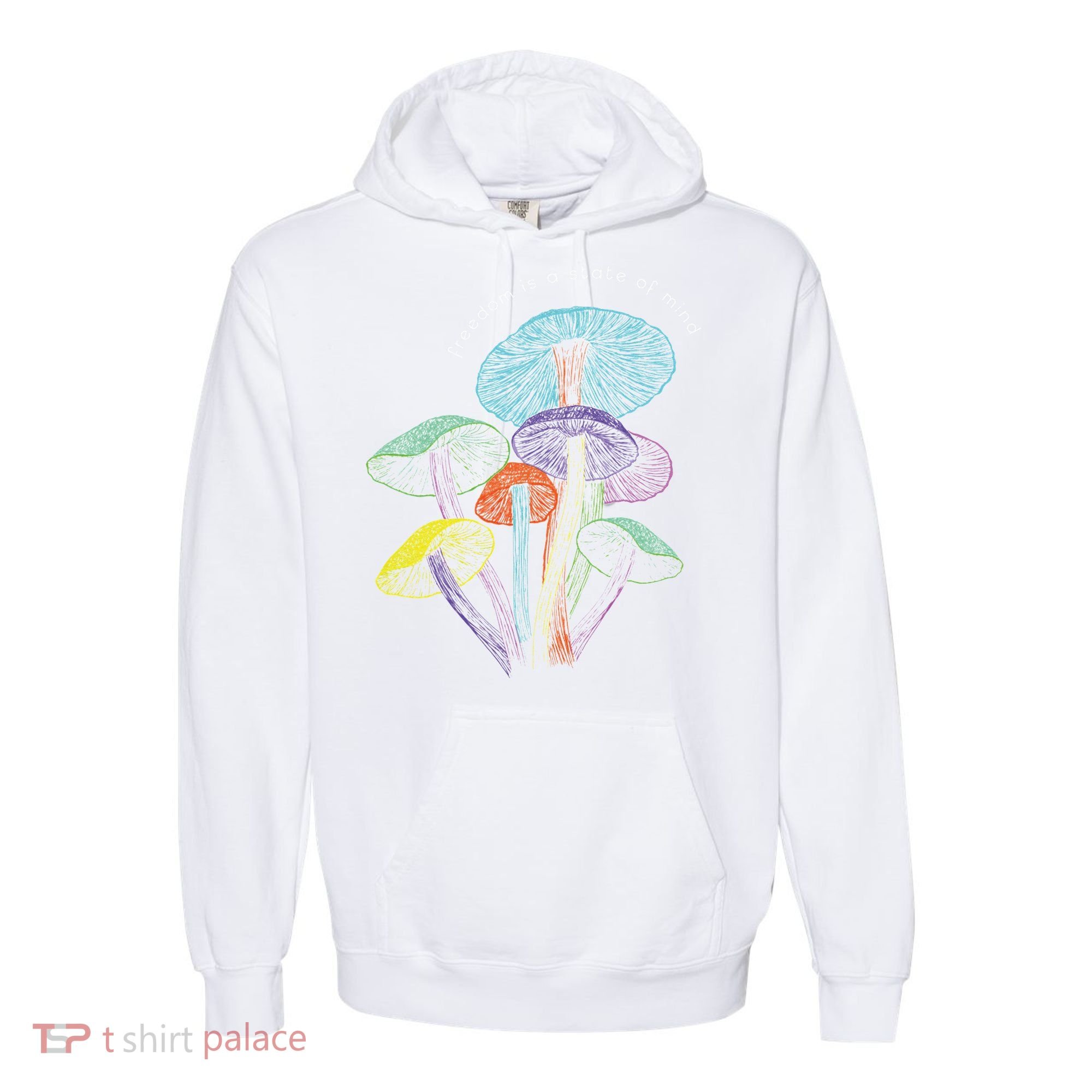 Colourful mushrooms of imagination  Comfort Colors Garment-Dyed Hooded Sweatshirt