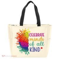 Celebrate Minds Of All Kind Neurodiversity Brain Tote Bag thumb 0