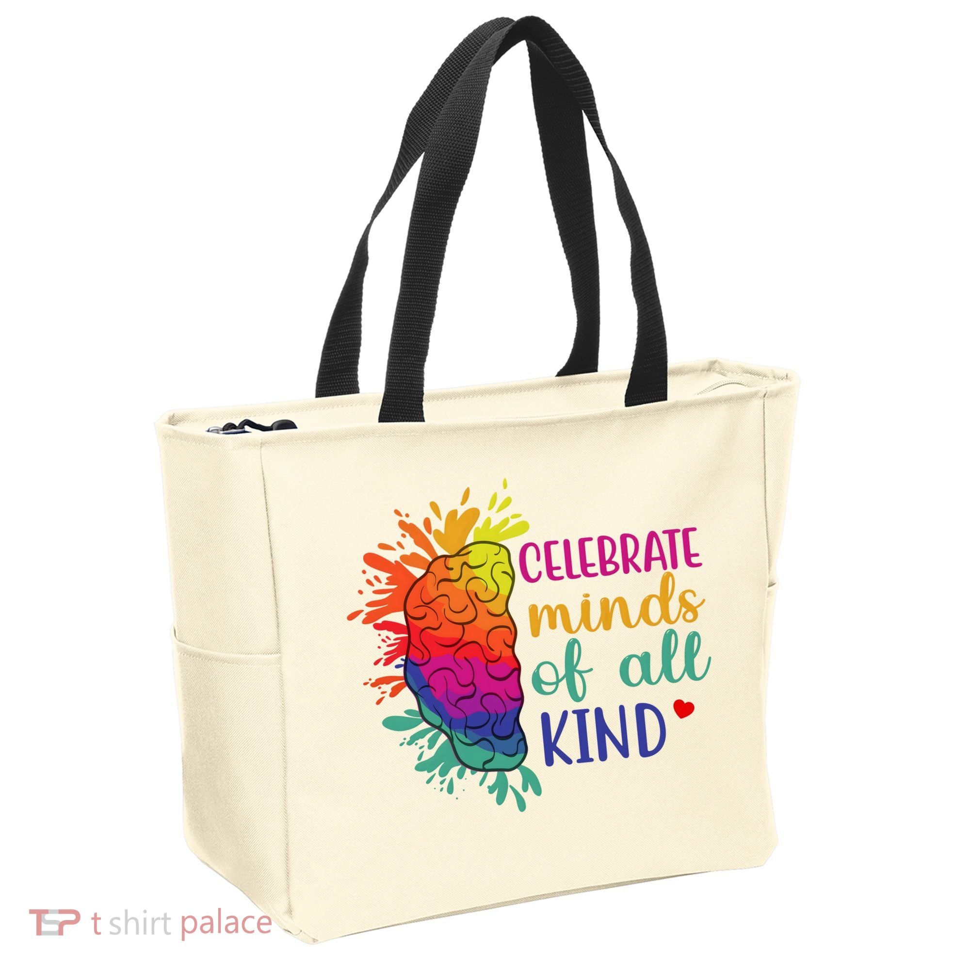 Celebrate Minds Of All Kind Neurodiversity Brain Tote Bag