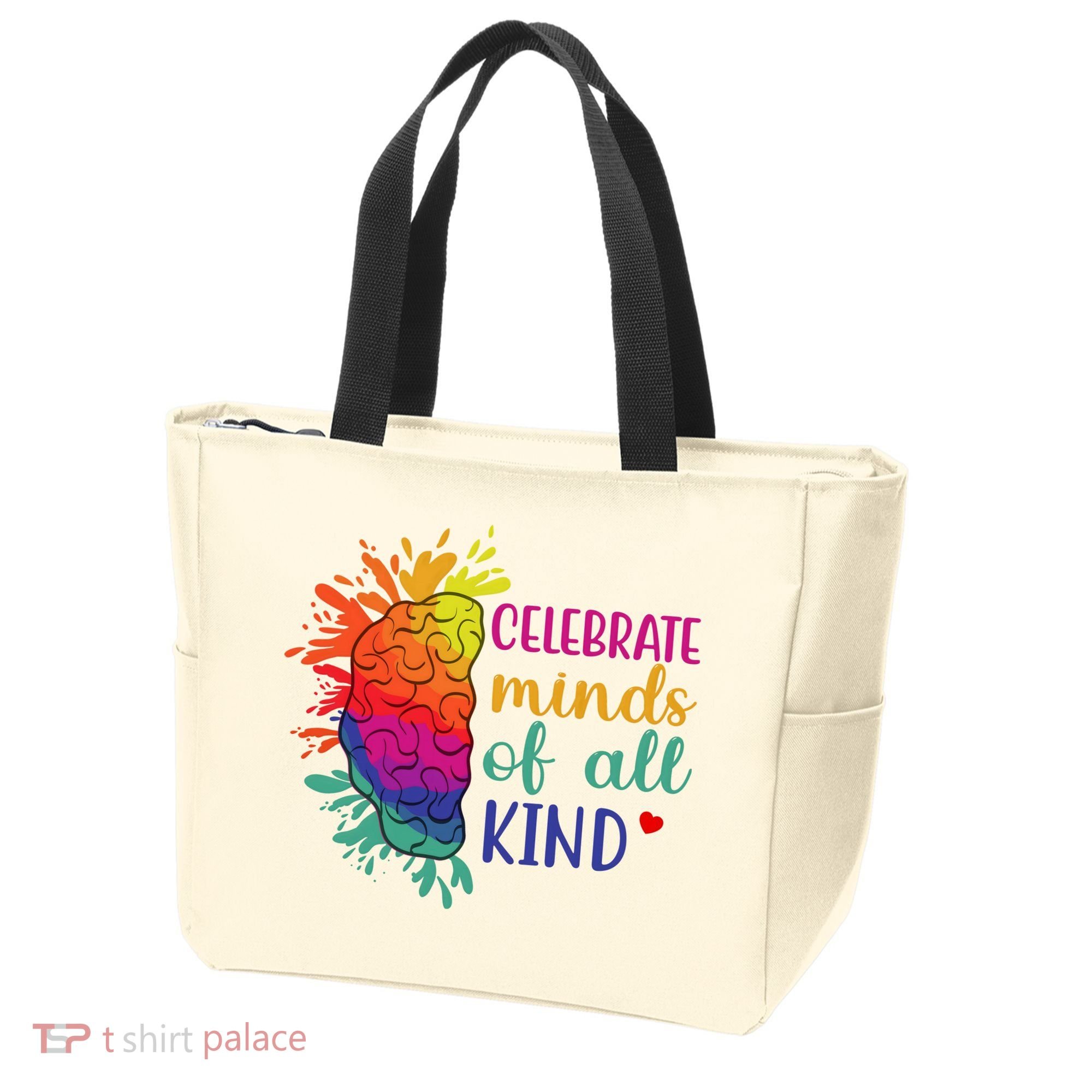 Celebrate Minds Of All Kind Neurodiversity Brain Tote Bag