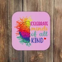 Celebrate Minds Of All Kind Neurodiversity Brain Coaster thumb 0