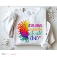 Celebrate Minds Of All Kind Neurodiversity Brain Sweatshirt thumb 2