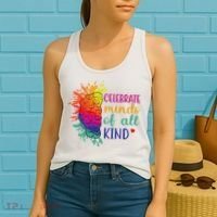 Celebrate Minds Of All Kind Neurodiversity Brain Women's Tank Top thumb 2