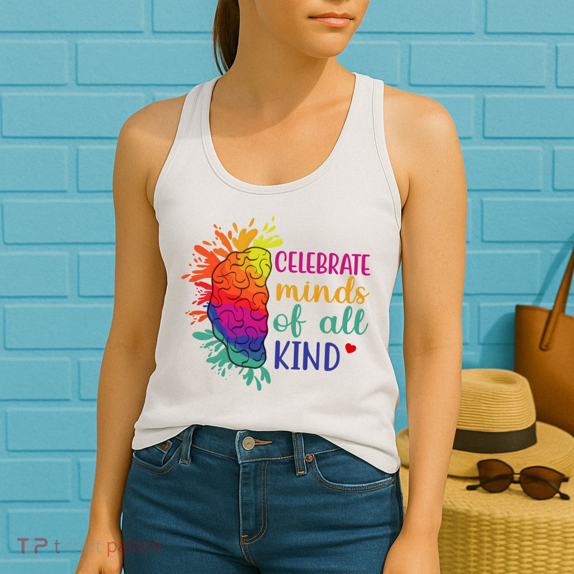Celebrate Minds Of All Kind Neurodiversity Brain Women's Tank Top