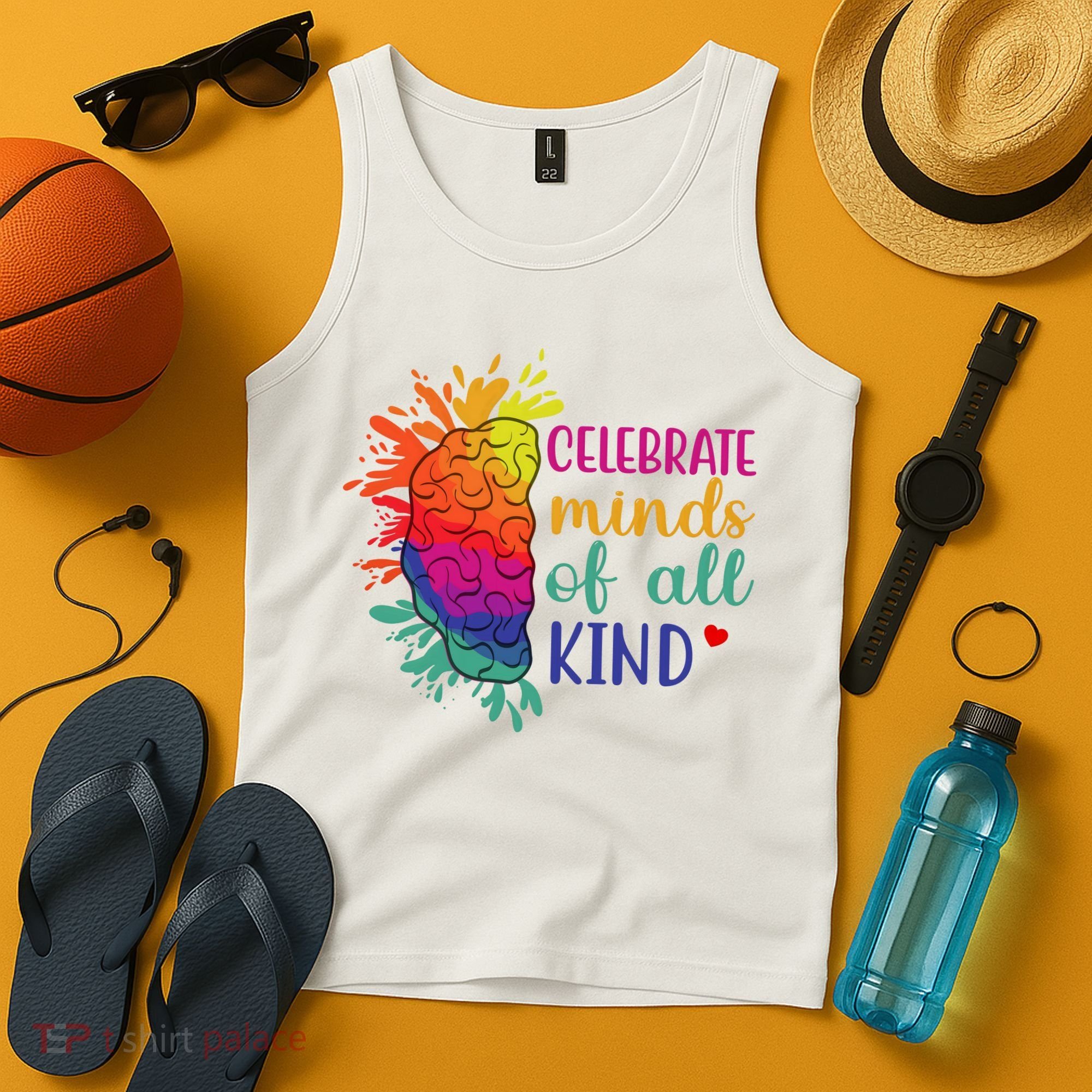 Celebrate Minds Of All Kind Neurodiversity Brain Tank Top
