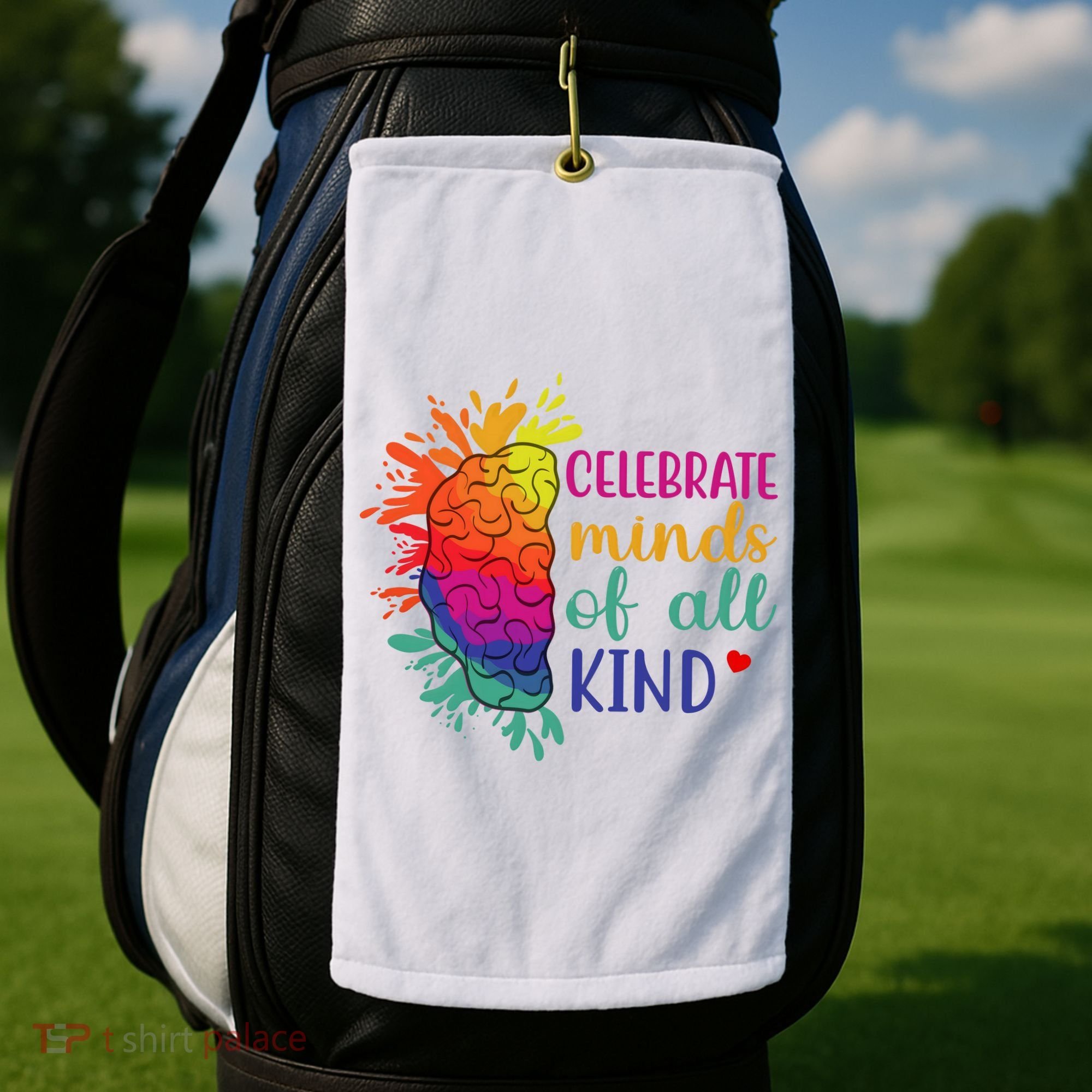 Celebrate Minds Of All Kind Neurodiversity Brain Golf Towel