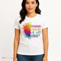 Celebrate Minds Of All Kind Neurodiversity Brain Women's T-Shirt thumb 4
