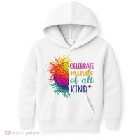 Celebrate Minds Of All Kind Neurodiversity Brain Kids Hoodie thumb 0