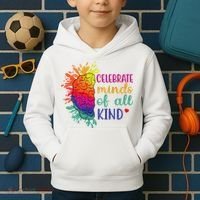 Celebrate Minds Of All Kind Neurodiversity Brain Kids Hoodie thumb 2