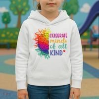 Celebrate Minds Of All Kind Neurodiversity Brain Kids Hoodie thumb 3