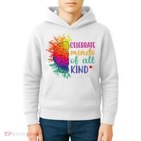 Celebrate Minds Of All Kind Neurodiversity Brain Kids Hoodie thumb 4