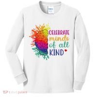 Celebrate Minds Of All Kind Neurodiversity Brain Kids Long Sleeve Shirt thumb 0
