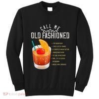Call Me Old Fashioned Whiskey Cocktail Drinking Sweatshirt thumb 0