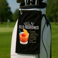 Call Me Old Fashioned Whiskey Cocktail Drinking Golf Towel thumb 2