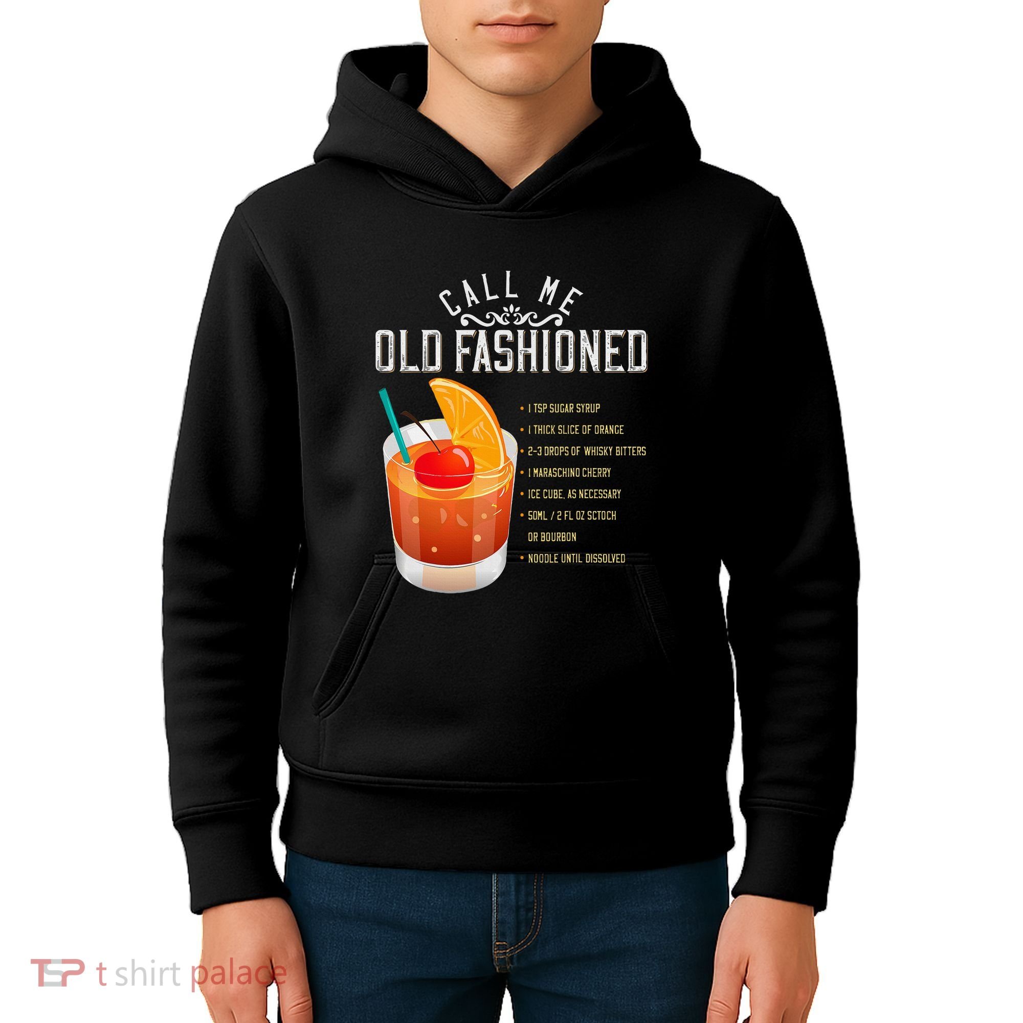 Call Me Old Fashioned Whiskey Cocktail Drinking Kids Hoodie
