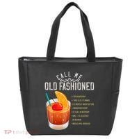 Call Me Old Fashioned Whiskey Cocktail Drinking Tote Bag thumb 0