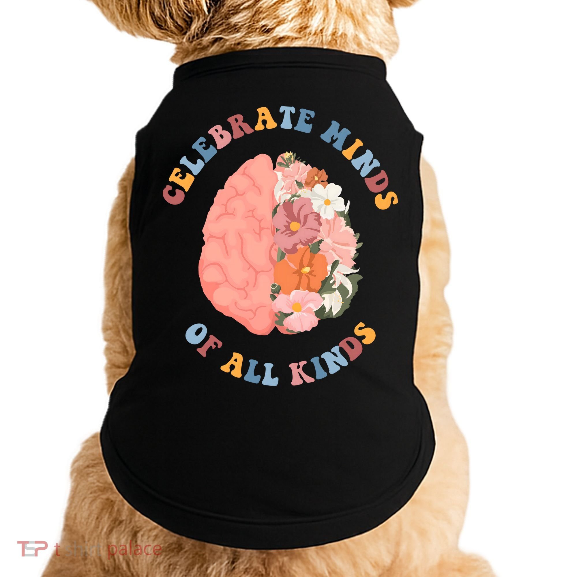 Celebrate Minds Of All Kinds Floral Brain Doggie Tank