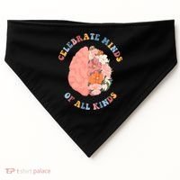 Celebrate Minds Of All Kinds Floral Brain USA-Made Doggie Bandana thumb 0