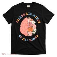 Celebrate Minds Of All Kinds Floral Brain T-Shirt thumb 0