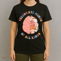 Celebrate Minds Of All Kinds Floral Brain T-Shirt thumb 4