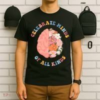 Celebrate Minds Of All Kinds Floral Brain T-Shirt thumb 6