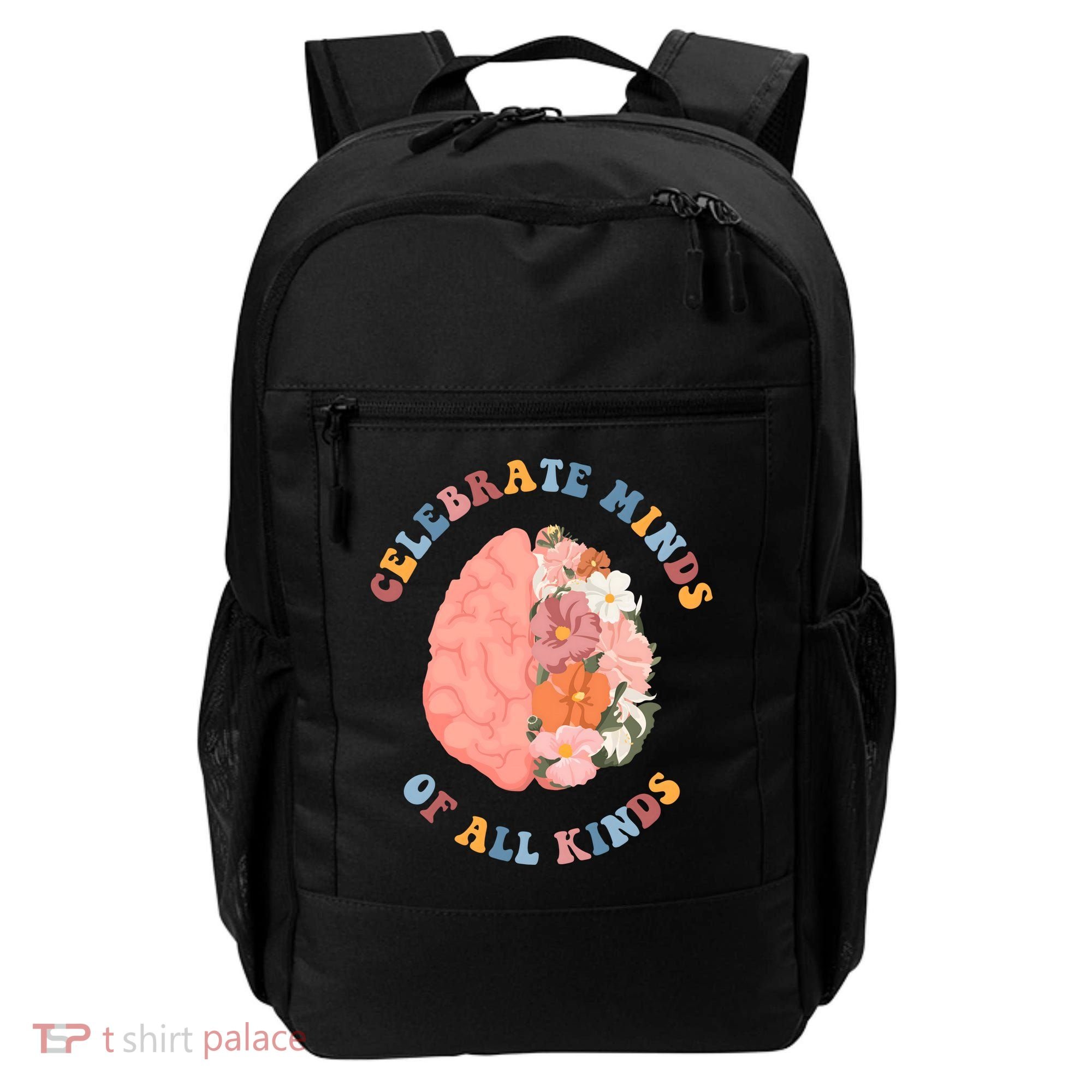 Celebrate Minds Of All Kinds Floral Brain Backpack