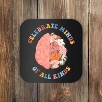Celebrate Minds Of All Kinds Floral Brain Coaster thumb 0