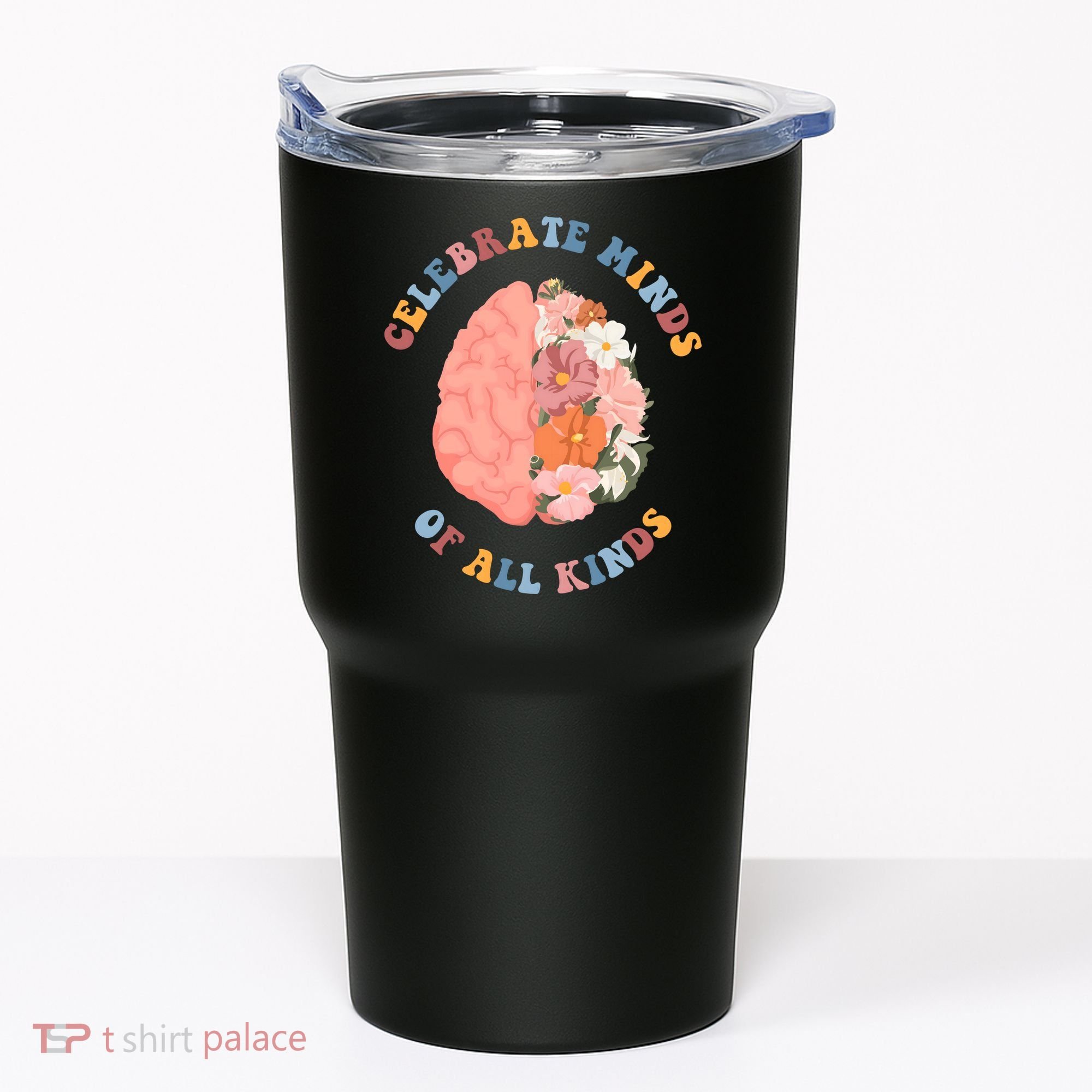 Celebrate Minds Of All Kinds Floral Brain Tumbler