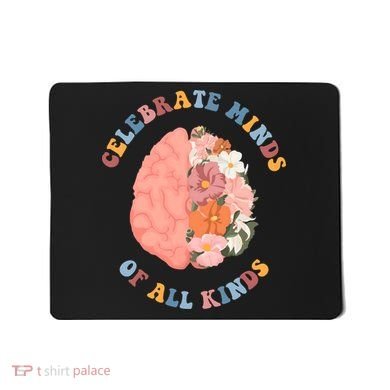 Celebrate Minds Of All Kinds Floral Brain Mousepad