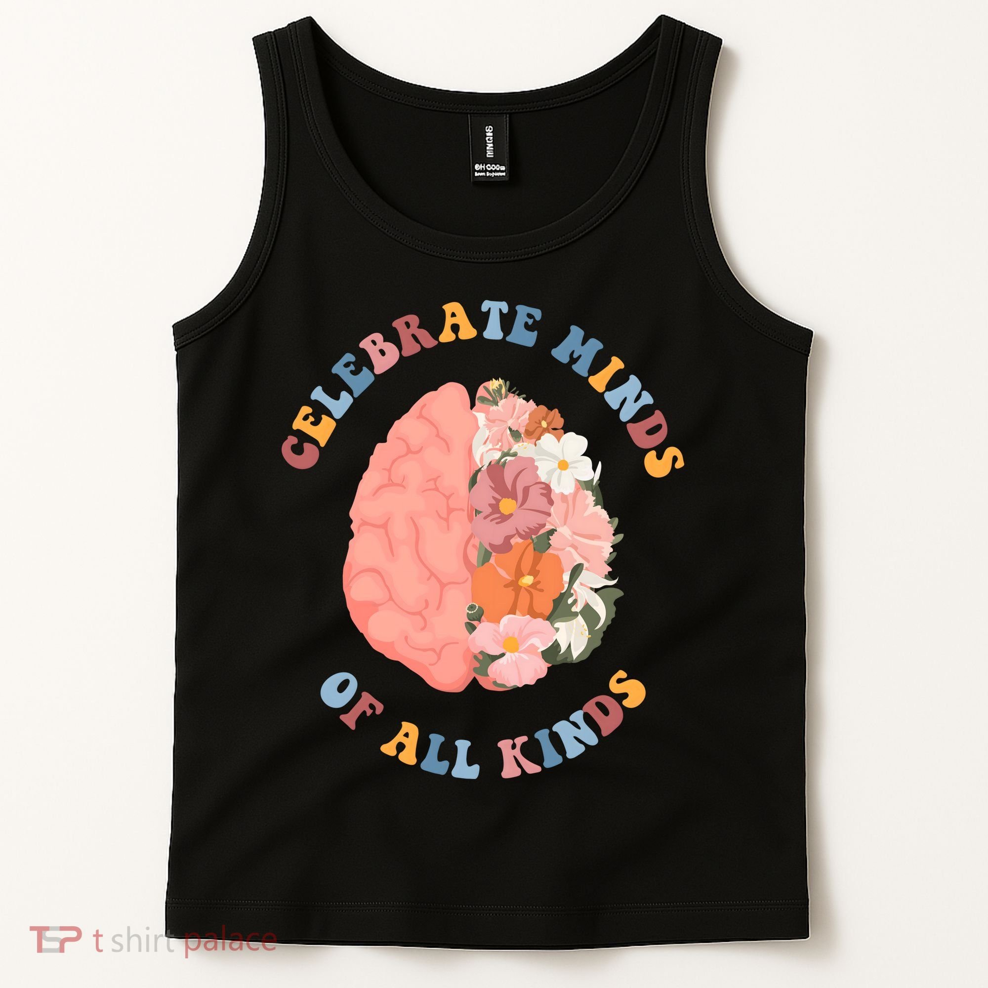 Celebrate Minds Of All Kinds Floral Brain Tank Top