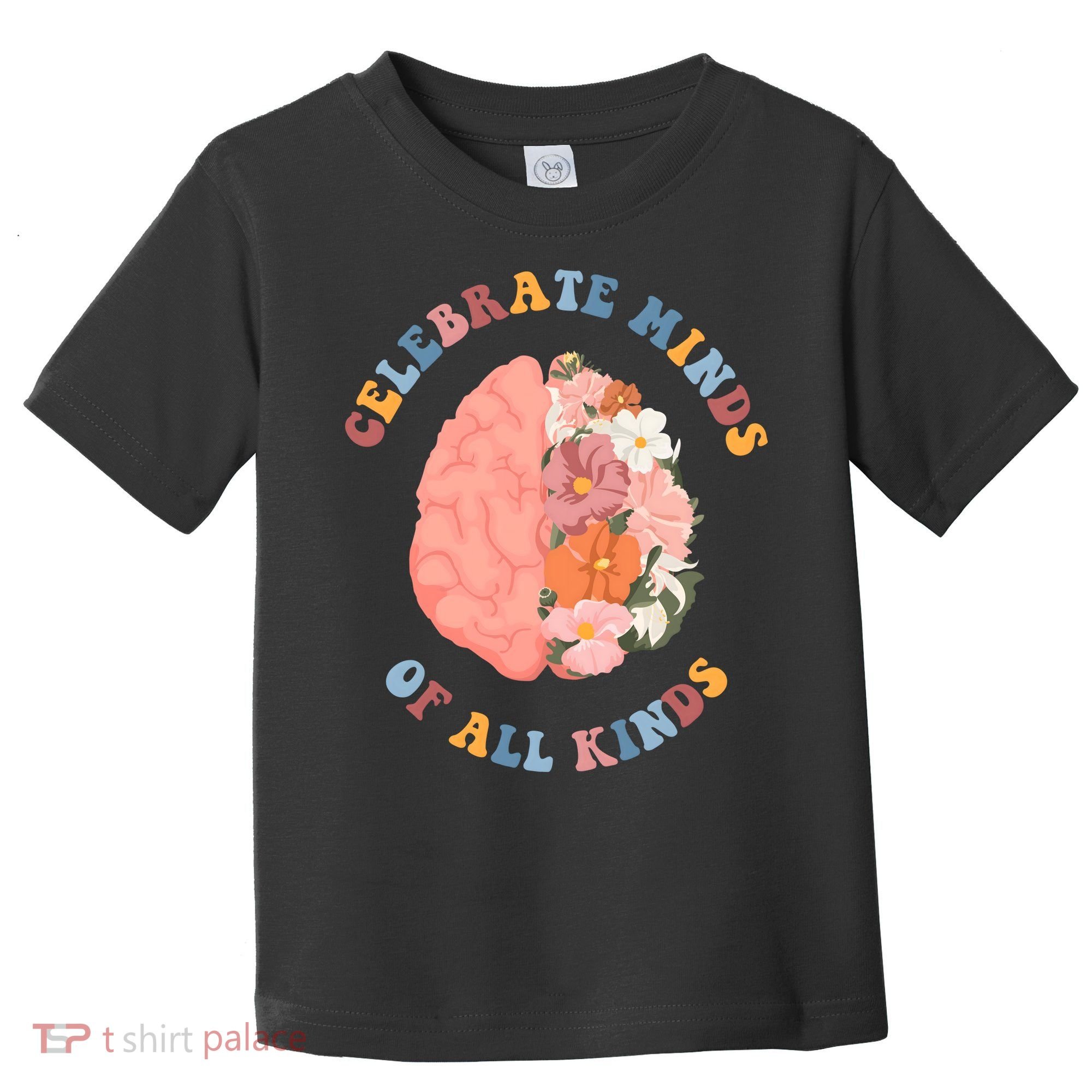 Celebrate Minds Of All Kinds Floral Brain Toddler T-Shirt