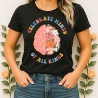 Celebrate Minds Of All Kinds Floral Brain Women's T-Shirt thumb 2