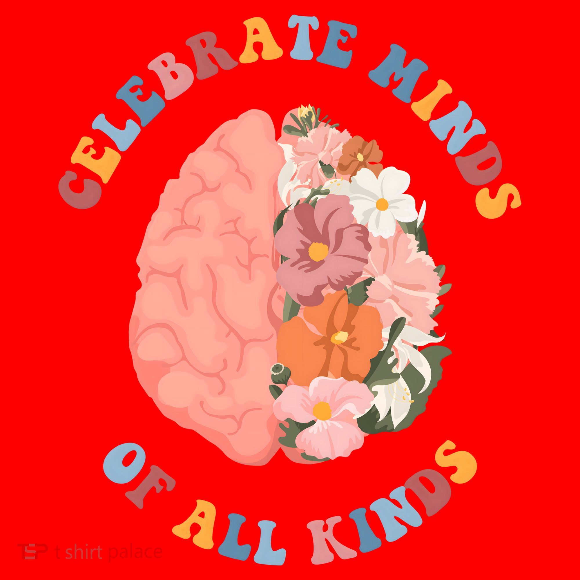 Celebrate Minds Of All Kinds Floral Brain Santa Hat
