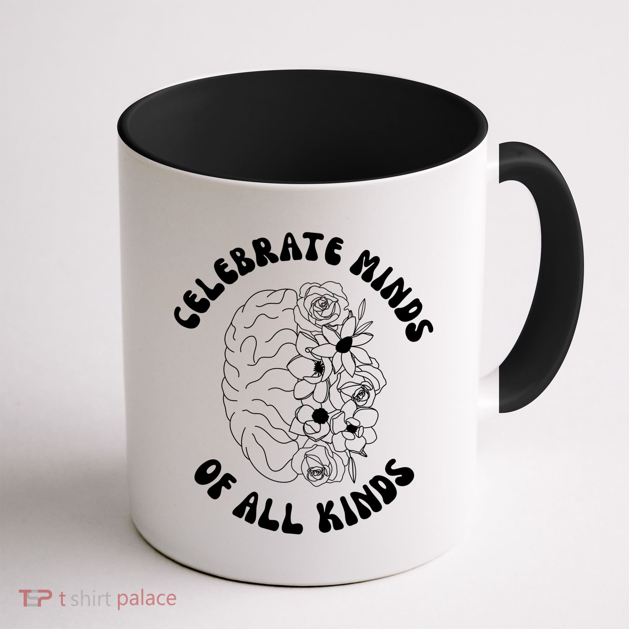 Celebrate Minds Of All Kinds Floral Brain Coffee Mug