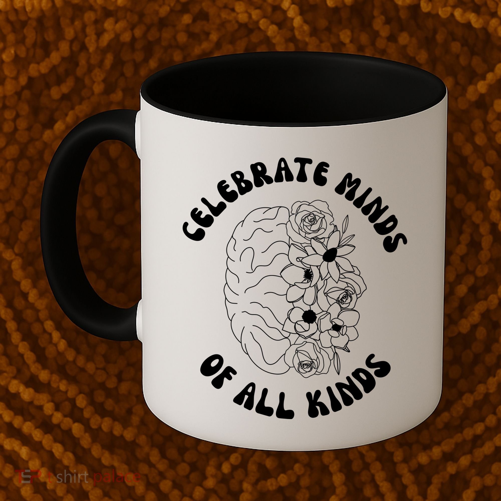 Celebrate Minds Of All Kinds Floral Brain Coffee Mug