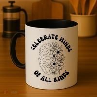 Celebrate Minds Of All Kinds Floral Brain Coffee Mug thumb 4