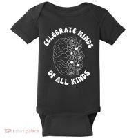 Celebrate Minds Of All Kinds Floral Brain Baby Bodysuit thumb 0