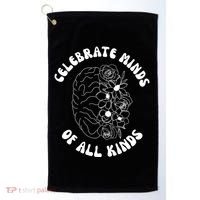 Celebrate Minds Of All Kinds Floral Brain Golf Towel thumb 0