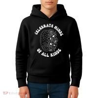 Celebrate Minds Of All Kinds Floral Brain Kids Hoodie thumb 4