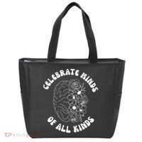 Celebrate Minds Of All Kinds Floral Brain Tote Bag thumb 0