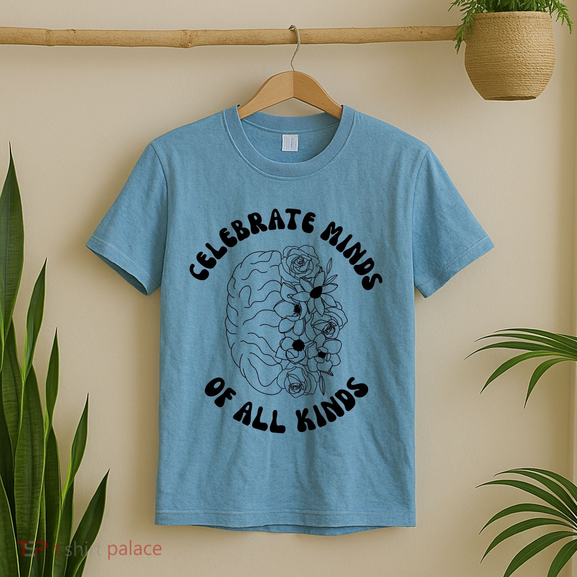 Celebrate Minds Of All Kinds Floral Brain T-Shirt