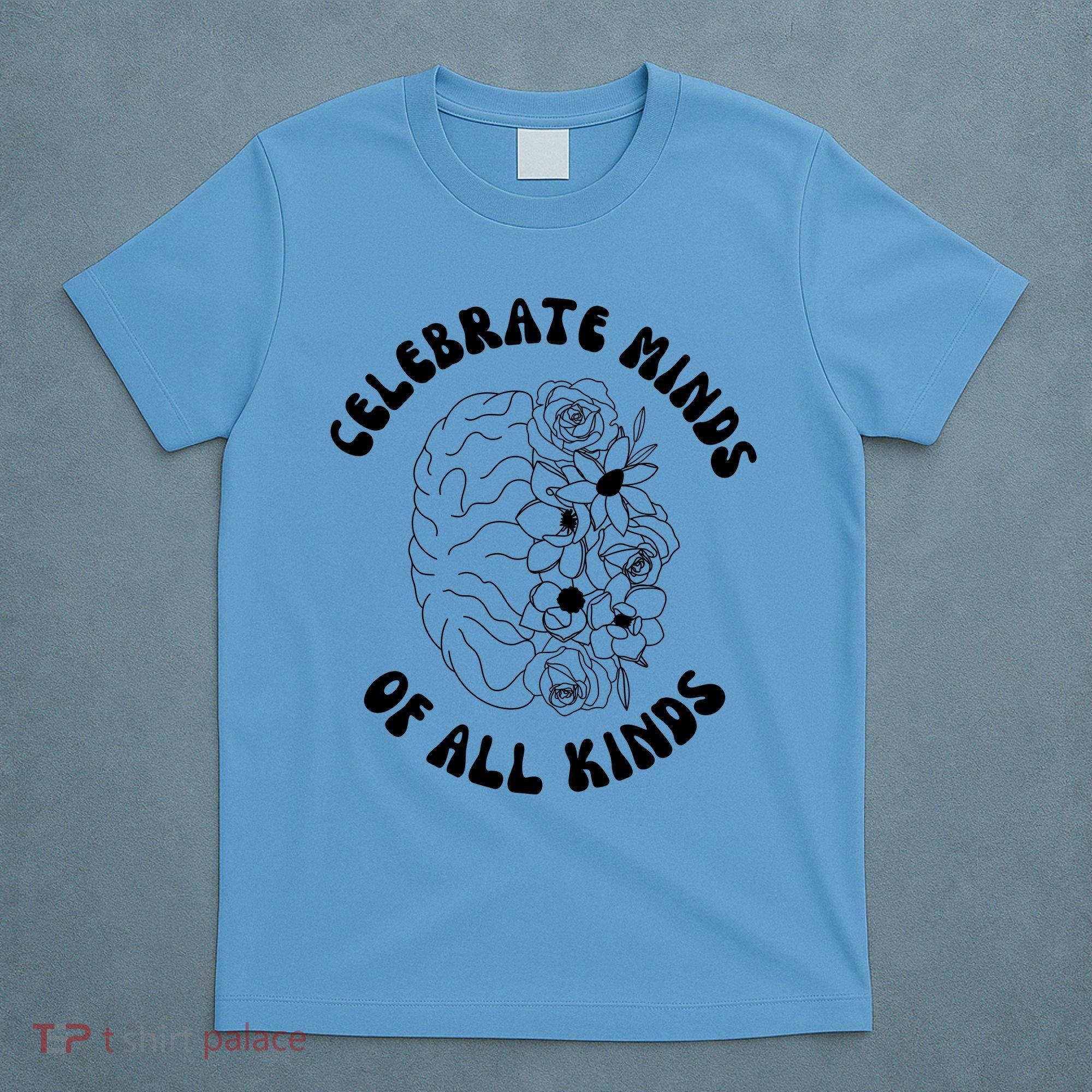 Celebrate Minds Of All Kinds Floral Brain T-Shirt