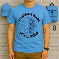 Celebrate Minds Of All Kinds Floral Brain T-Shirt thumb 5